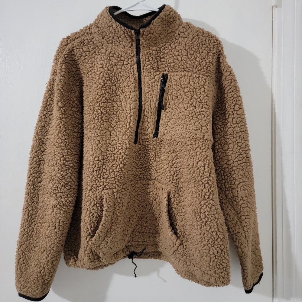 Cozy Tan Sherpa Fleece Jacket